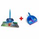 Reinigungssets - Gosia 2-in-1 Besenset mit Stange und Kehrschaufel mit blauer Bürste - 