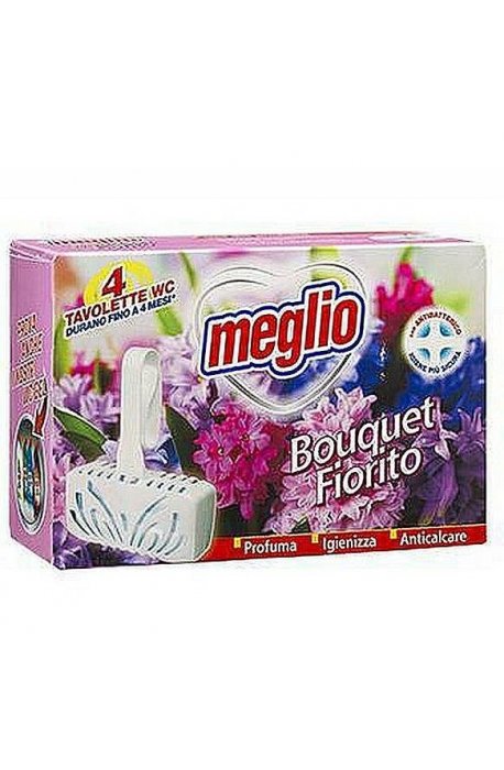 Toiletten- oder Badezimmerflüssigkeiten, Duftkörbe - Meglio WC-Aufhänger 4 Stk. Floral Aroma - 