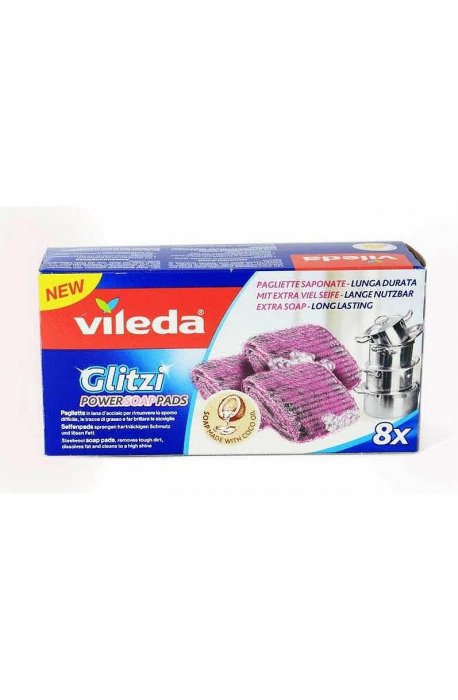 Bürsten, Reiniger, Geschirrtücher - Vileda Glitzi Power Soap Pads Schwämme zum Spülen von Töpfen 8-tlg - 
