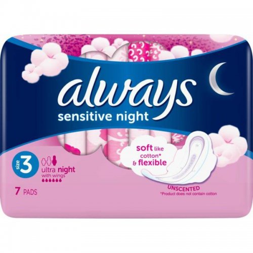 Always Sensitive Night Damenbinden 7er Pink