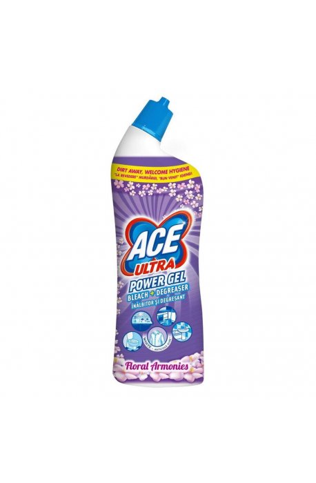 Toiletten- oder Badezimmerflüssigkeiten, Duftkörbe - Ace Ultra Toilettengel 750ml Flowers Purple Procter Gamble - 