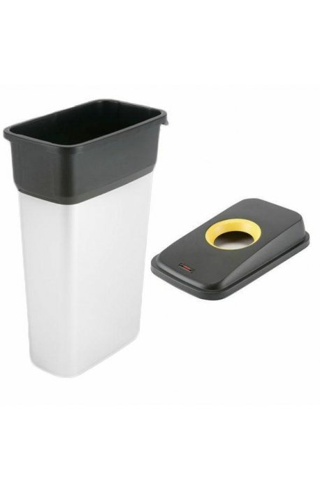 Behälter zur Mülltrennung - Vileda Geo Metallic Korb 55l 137660 + Deckel schwarz und gelb Kunststoff 137665 Vileda Profe