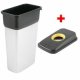 Behälter zur Mülltrennung - Vileda Geo Metallic Korb 55l 137660 + Deckel schwarz und gelb Kunststoff 137665 Vileda Profe