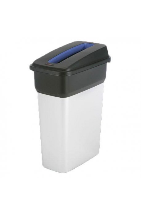 Behälter zur Mülltrennung - Vileda Geo Metallic Korb 55l 137660 + Deckel schwarz und blau Vileda Professional Papier 137