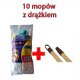 Reinigungssets - Set von 10 Maxi Mops + 10 Holzstangen 130cm - 