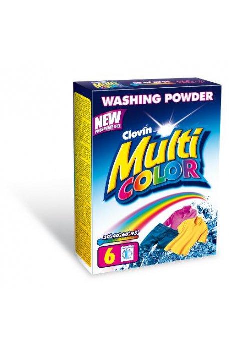 Waschpulver und Behälter - Mehrfarbiger 600g Puder Clovin Karton - 