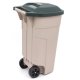 Behälter zur Mülltrennung - Curver Mülleimer auf Rädern 110l Beige 176805 - 